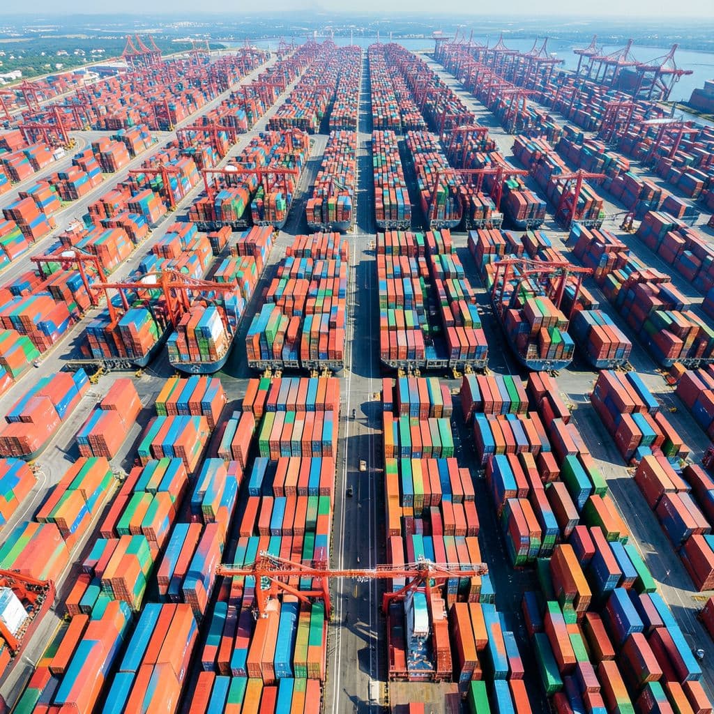 Shipping container port — global commerce and industry
